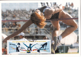 Athlétisme  - Saut En Hauteur Féminin  : Fosbury Flop   Avec Timbre - Atletica