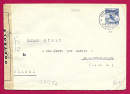 Enveloppe Période Seconde Guerre Mondiale Avec Censures - Voyagée De Fribourg à Destination De Clermont Ferrand - Marcophilie