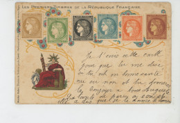 TIMBRES - Jolie Carte Fantaisie LES PREMIERS TIMBRES DE LA RÉPUBLIQUE FRANÇAISE - Stamps (pictures)