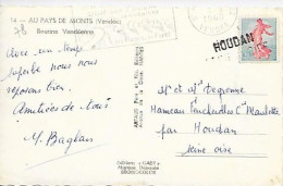 Cachet Houdan 78 Sur CPM Au Pays Des Monts De Vendée - Bourine Vendéenne - Algemene Zegels