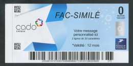 Fac-Similé "Chèque Cado De 0€ - La Banque Postale" Chèque Cadeau De Zéro Euro - La Poste - Specimen