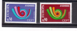 2 Timbres Neufs ** Andorre Français     Europa  Année  1973  CEPT - Nuevos