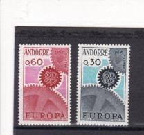2 Timbres Neufs ** Andorre Français     Europa  Année  1967  CEPT - Nuevos