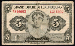 LUXEMBOURG - 5 F 1944 - Pick : 43 - Luxemburg