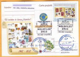2023 2024  Moldova Special Postmark „Philatelic Exhibition „MOLDFILEX 2023” Opening Of The Exhibition - Moldavie