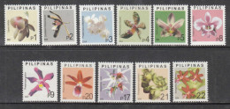 2004 Philippines Orchids Flowers Definitives Set Of 11 MNH - Philippinen