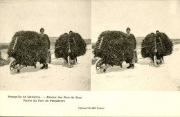 56 PRESQU'IL DE QUIBERON - RETOUR DES BOIS DU PINS - ROUTE DU FORT DE PENTHIEVRE - CPA STEREOSCOPIQUE - Quiberon