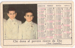 Calendarietto - Orfanelli E Superiori Dell'istituto S.bernardino T. - Vallai Di Feltre - Anno 1965 - Tamaño Pequeño : 1961-70