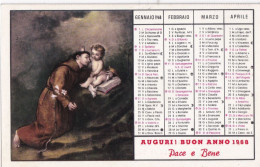 Calendarietto - Orfanotrofio Antoniano Maschile - Matteo Agosta - Vizzini - Catania -  Anno  1968 - Small : 1961-70