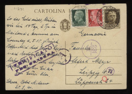 Italy 1941 Stresa Censored Stationery Card To Leipzig__(11271) - Entiers Postaux