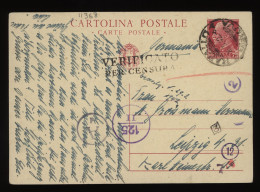 Italy 1941 Rapallo Censored Stationery Card To Leipzig__(11368) - Entiers Postaux