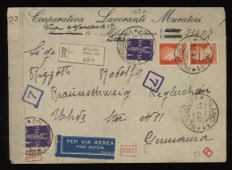 Italy 1941 Milano Censored Air Mail Cover To Germany__(11632) - Poste Aérienne