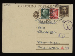 Italy 1940's Censored Stationery Card To Germany__(11377) - Entiers Postaux