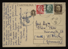 Italy 1940 Venezia Censored Stationery Card To Germany__(9815) - Entiers Postaux