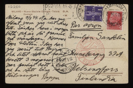 Italy 1934 Air Mail Card To Finland__(12260) - Poste Aérienne