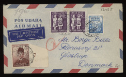 Indonesia 1955 Madiun Air Mail Cover To Denmark__(12465) - Indonésie