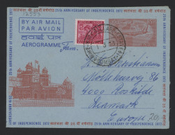 India 1973 Bombay Aerogrammer To Denmark__(12553) - Cartas & Documentos