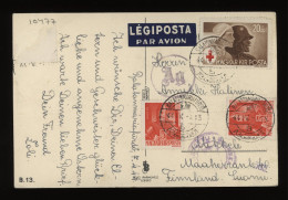 Hungary 1944 Balatonmariafurdo Censored Postcard To Finland__(10477) - Covers & Documents