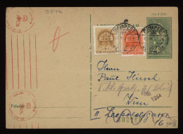 Hungary 1942 Budapest Censored Postcard To Wien__(9546) - Lettres & Documents