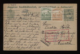 Hungary 1926 Budapest Censored Stationery Card To Switzerland__(11769) - Enteros Postales