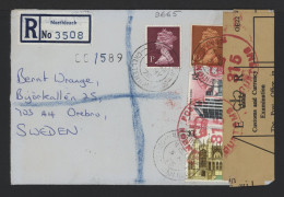 Great Britain 1975 Northleach Registered Custom Cover To Sweden__(9665) - Brieven En Documenten