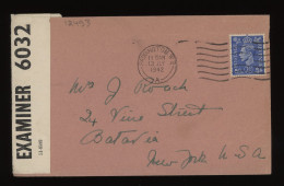 Great Britain 1942 Paddington Censored Cover To USA__(12493) - Storia Postale