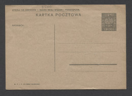 Poland 20Gr. Grey Unused Stationery Card__(8500) - Ganzsachen