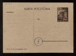 Poland 1Zl Brown Unused Stationery Card__(8484) - Stamped Stationery