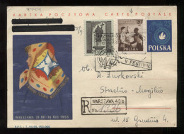 Poland 1955 Registered Stationery Card__(8444) - Stamped Stationery