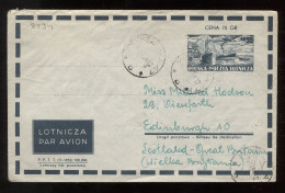 Poland 1954 Air Mail Cover To UK__(8434) - Avions