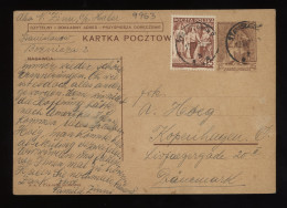 Poland 1939 Stanislawów Stationery Card To Denmark__(9963) - Entiers Postaux