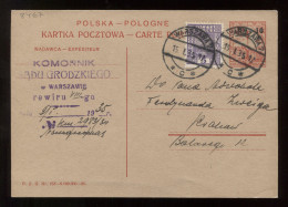 Poland 1935 Warszawa Stationery Card To Krakow__(8467) - Stamped Stationery