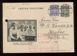 Poland 1934 Gdow Stationery Card To Krakow__(8472) - Ganzsachen