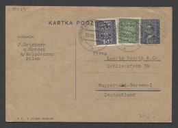 Poland 1930 Grodek Stationery Card To Germany__(8479) - Entiers Postaux