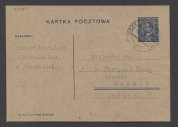 Poland 1930 Brzesciu Stationery Card To Krakow__(8480) - Stamped Stationery