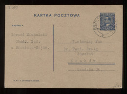 Poland 1930 Brzesciu Stationery Card To Krakow__(8460) - Postwaardestukken