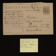 Poland 1923 Lublin Stationery Card To Berlin__(10932) - Ganzsachen