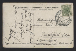 Poland 1907 Krakau Postcard To Frankfurt__(10938) - Lettres & Documents