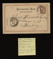 Poland 1891 Tarnopol Stationery Card To Hamburg__(10935) - Postwaardestukken