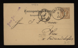 Poland 1884 Nachod Stationery Card To Wien__(9977) - Entiers Postaux