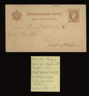 Poland 1880's Stationery Card To Hotzenplotz__(10929) - Stamped Stationery