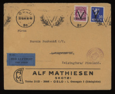 Norway 1941 Oslo Censored Business Cover To Finland__(10291) - Briefe U. Dokumente