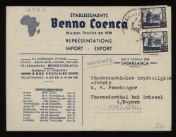 Morocco 1952 Casablanca Card To Germany__(12427) - Maroc (1956-...)