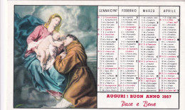 Calendarietto - Orfanotrofio Antoniano Maschile - Matteo Agosta - Vizzini - Catania - Anno 1967 - Tamaño Pequeño : 1961-70