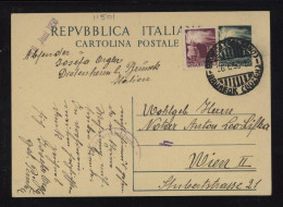 Italy 1950 Censored Stationery Card To Austria__(11501) - Interi Postali