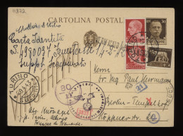 Italy 1943 Torino Censored Stationery Card To Berlin__(11372) - Stamped Stationery