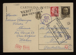 Italy 1942 Censored Stationery Card To Munchen__(11329) - Entero Postal