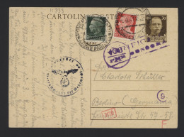 Italy 1942 Censored Stationery Card To Germany__(11333) - Stamped Stationery