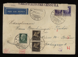 Italy 1941 Trieste Censored Air Mail Cover To Wien__(11782) - Posta Aerea