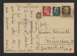 Italy 1941 Trento Censored Stationery Card To Munchen__(11264) - Stamped Stationery